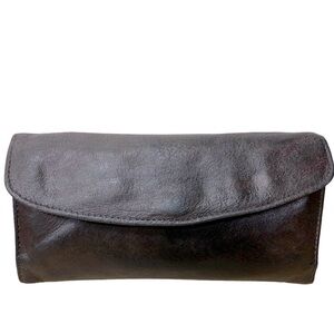 Rudsak Women Wallet Genuine Leather Dark Brown Compartmentalize Snap Buton Zip